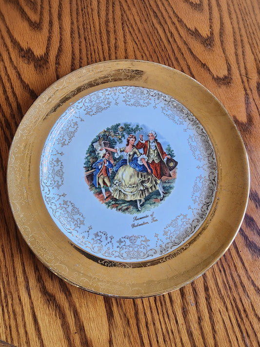 Vintage Sabin Crest-O-Gold 22k Warranted Plate - Souvenir of Galveston, Texas