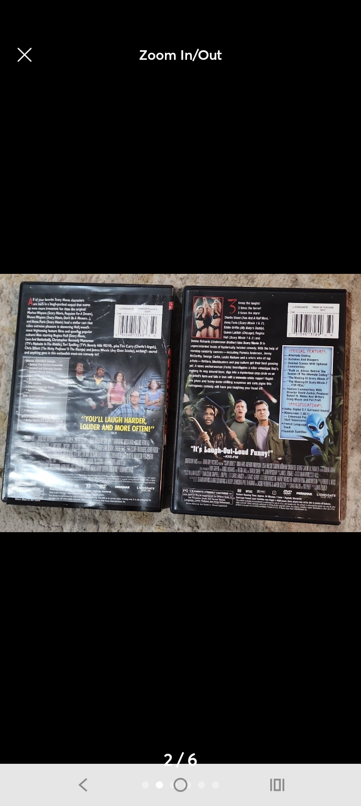 Scary Movie 1, 2 & 3  &  Movie 3 is a -Widescreen  DVDs