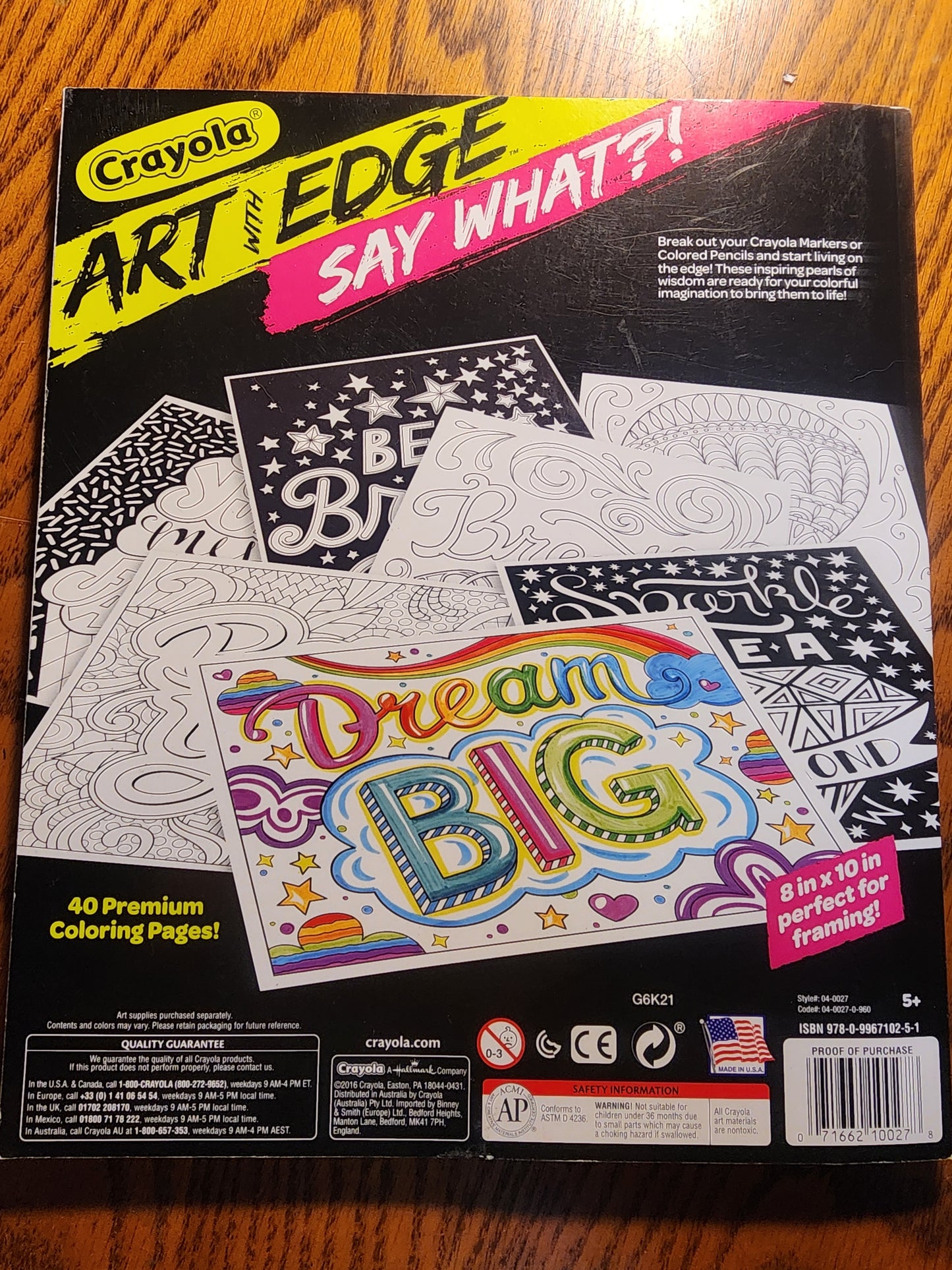 Crayola Art with Edge - Say What?! Bold & Fearless 40 pg coloring book