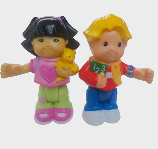 Fisher Price Little People 2 Pcs Lot Figures Eddie and Sonya Lee