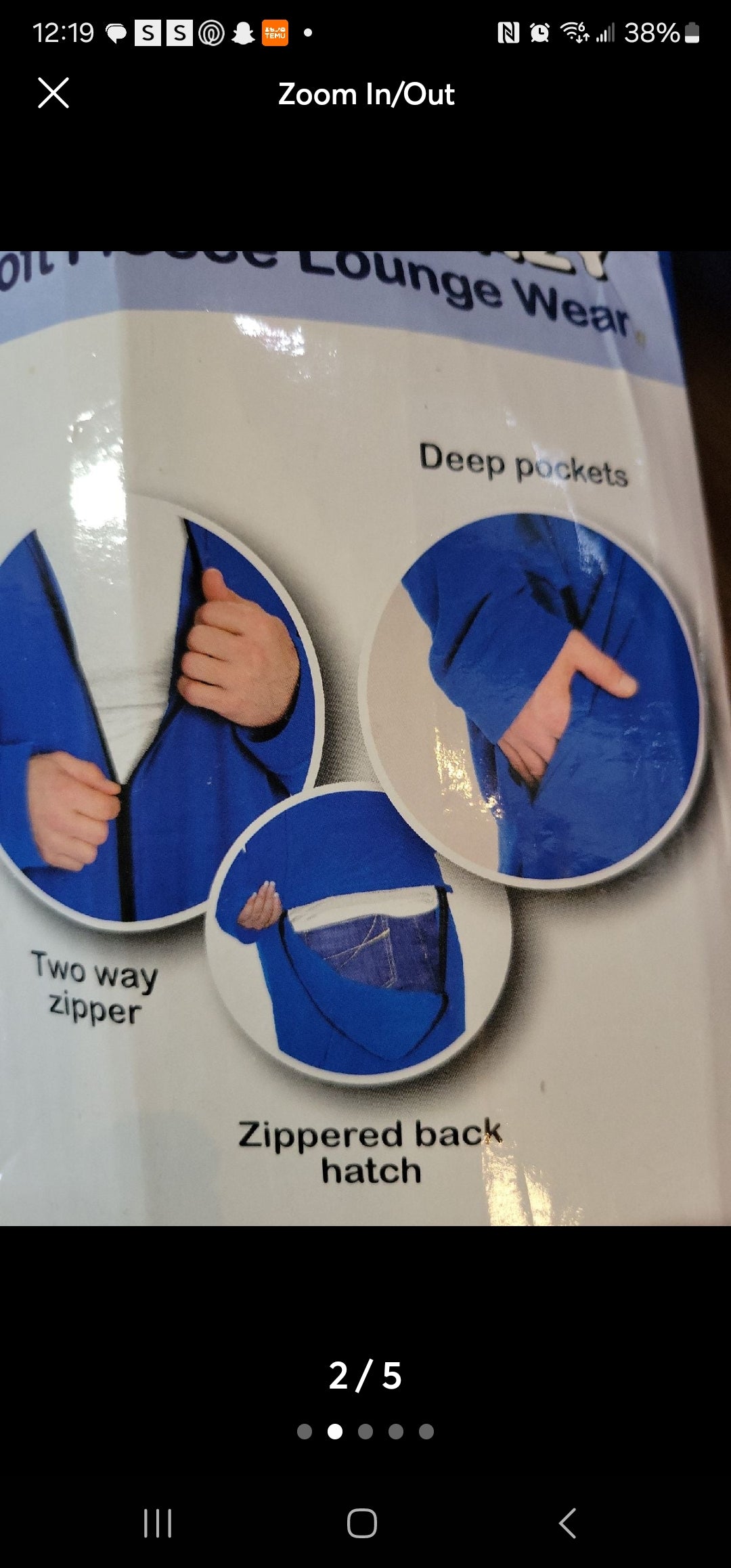 Blue Soft Fleece snuggle Loungewear L/XL