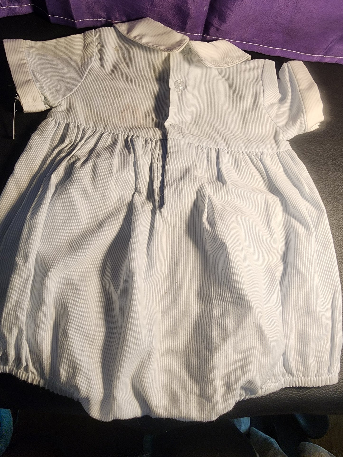 Friedknit Creations Smocked Baby Blue Beach ocean 3 Month Romper for boy