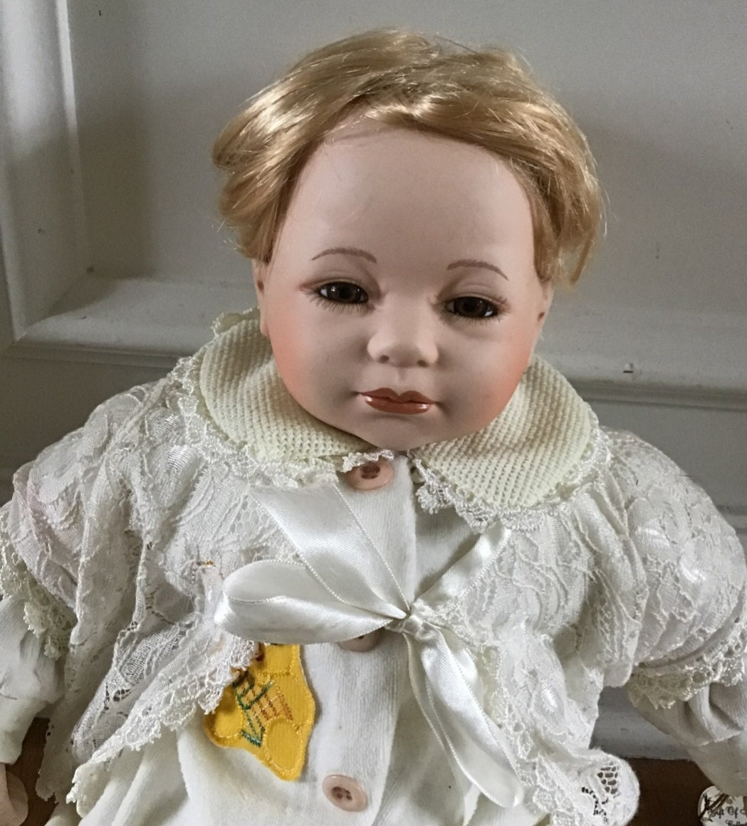 Chelsea Porcelain Baby Doll by Source Enterprises, Gift of time collection 21"