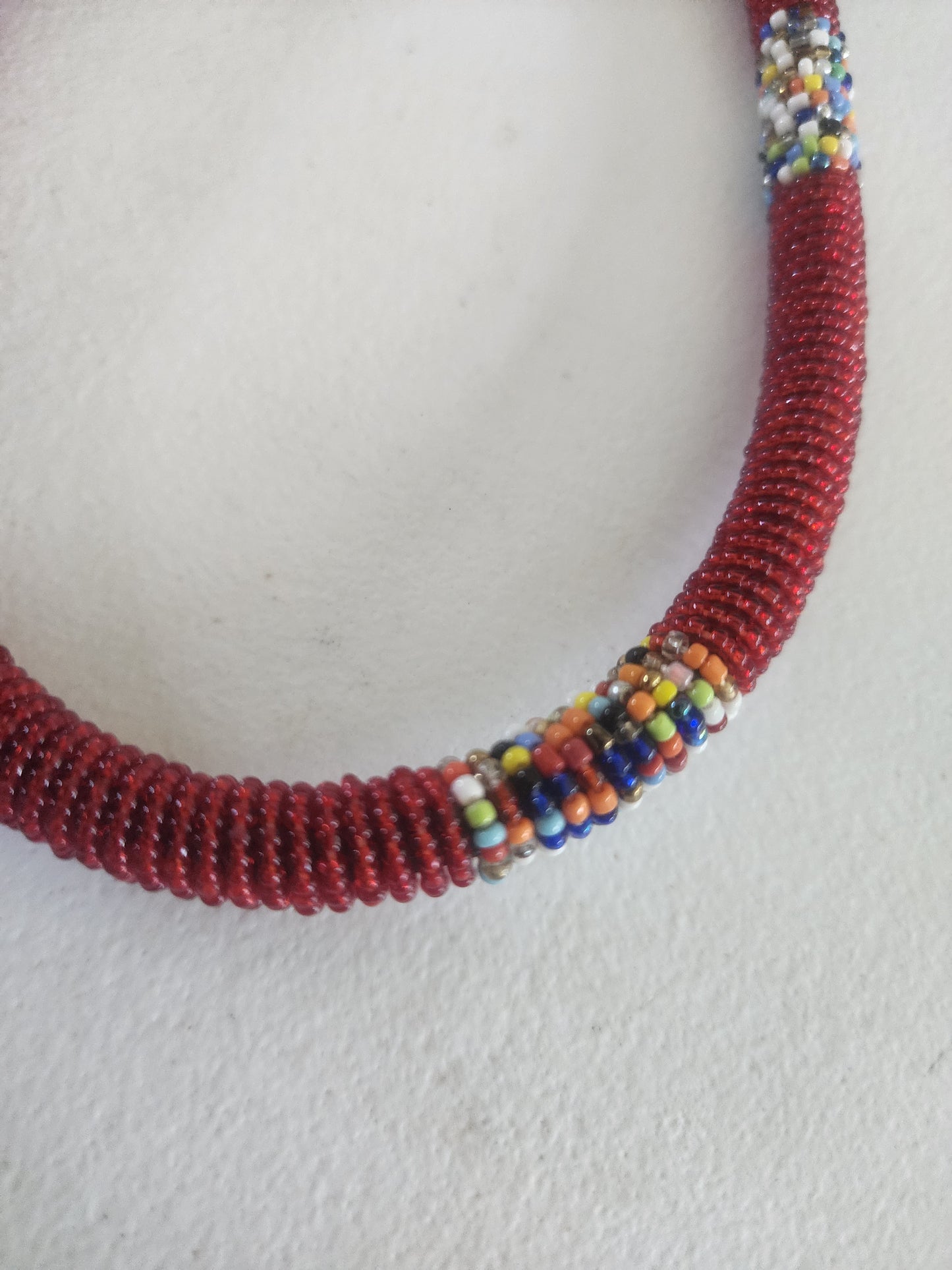 African Maasai short Rope seeded Necklace 21"