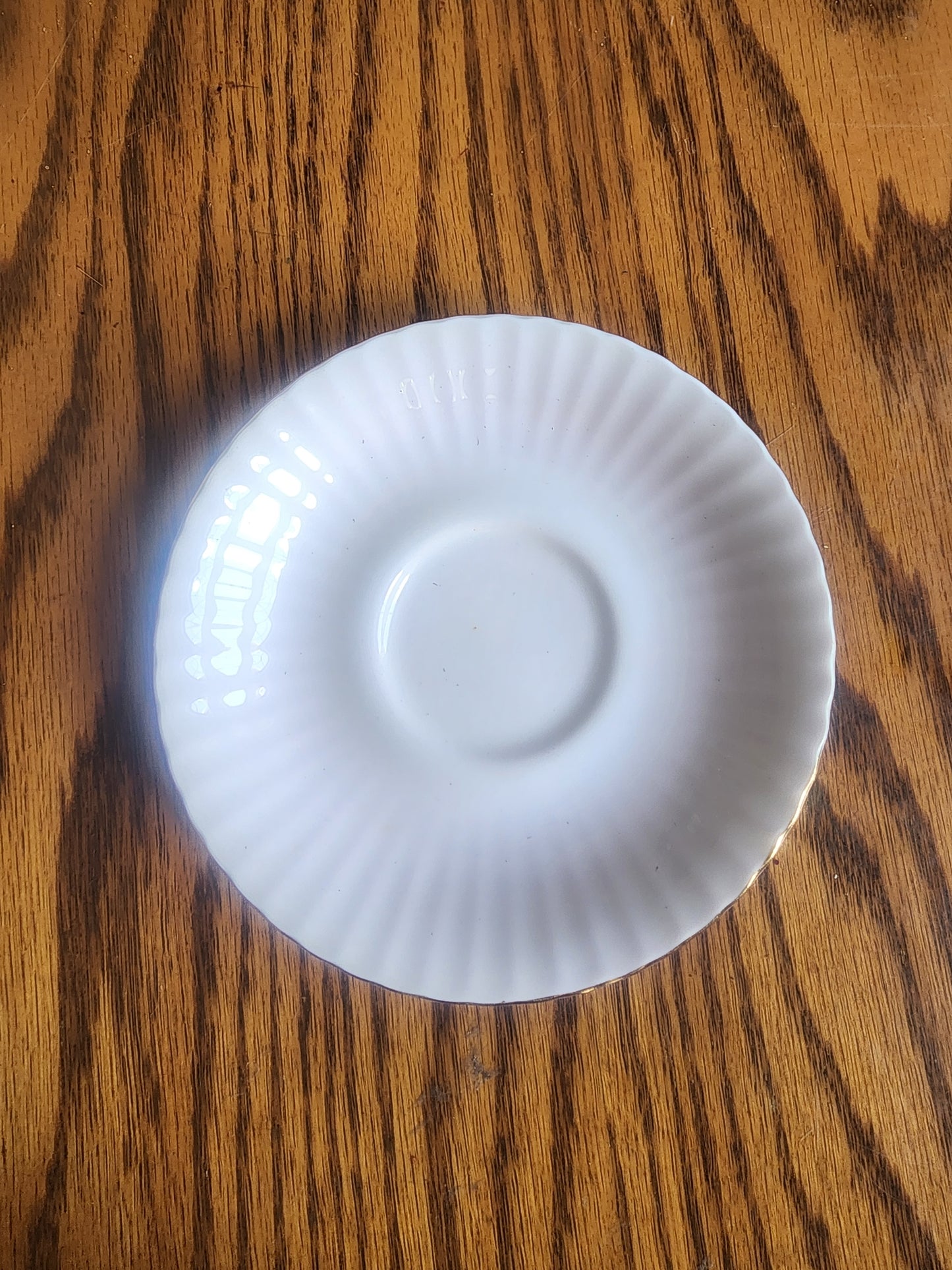 Vintage Paragon Fine Bone China Saucer - Light Pink Fluted Gold Trim - England