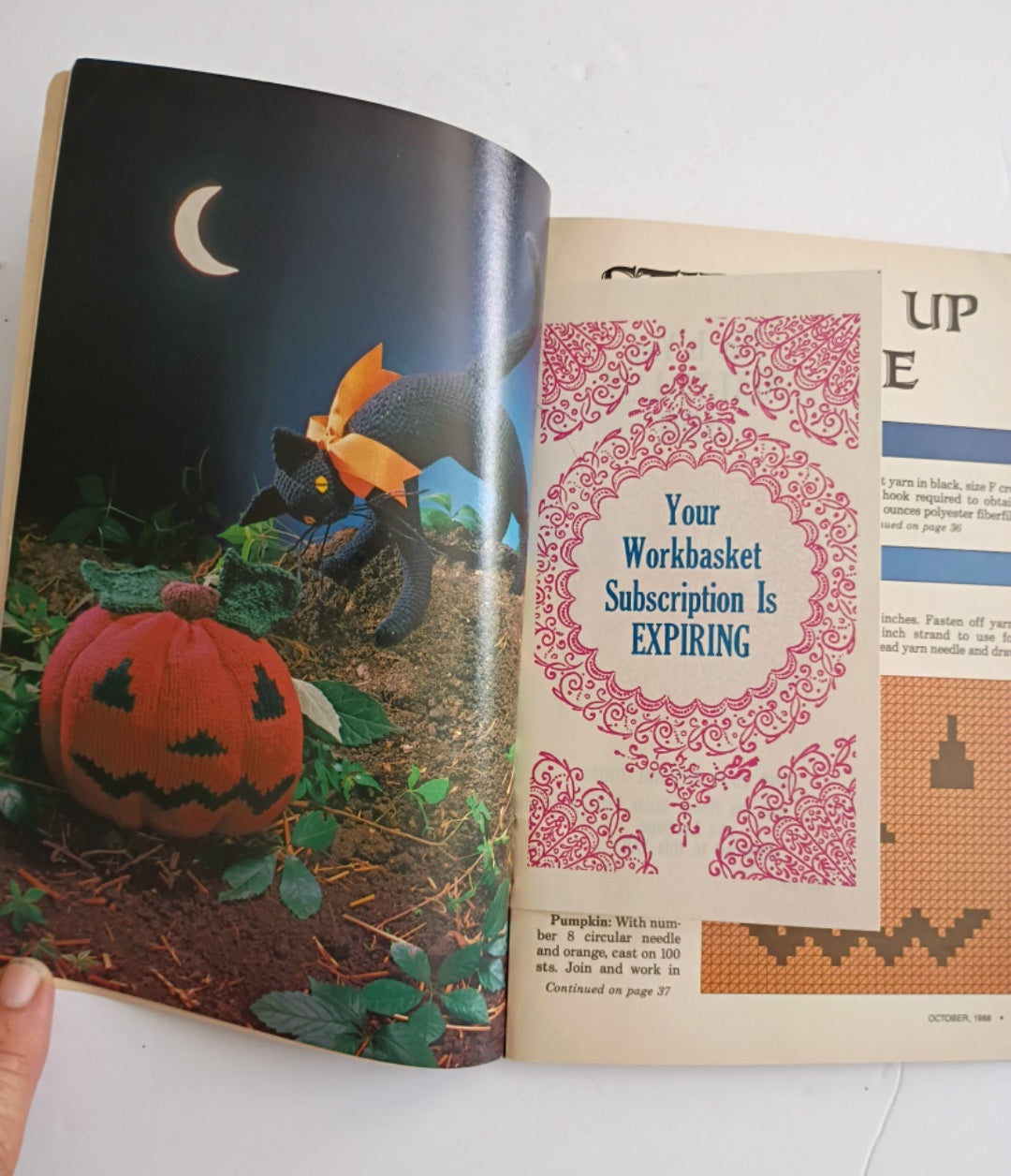 Vintage Workbasket October 1988 Halloween Crafts, Crochet, Knit Quilts