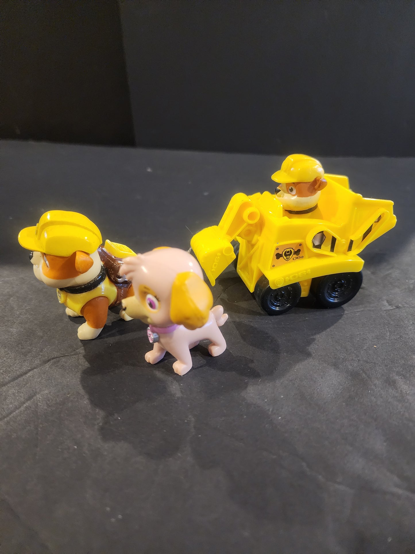 Paw Patrol Sky., Rubble and Rubble with bulldozier vehicle Lot of 3