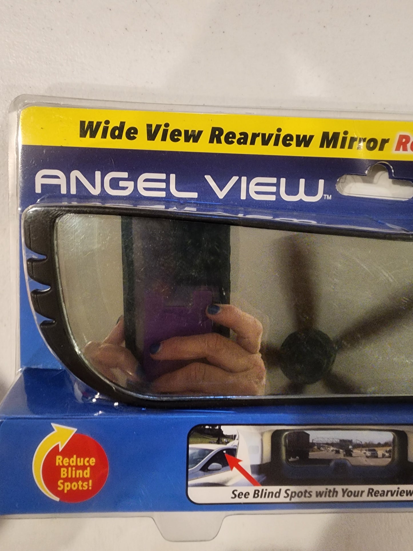 New Angel View Wide Angle Rearview Mirror As Seen On TV Black Convex Car Mirror