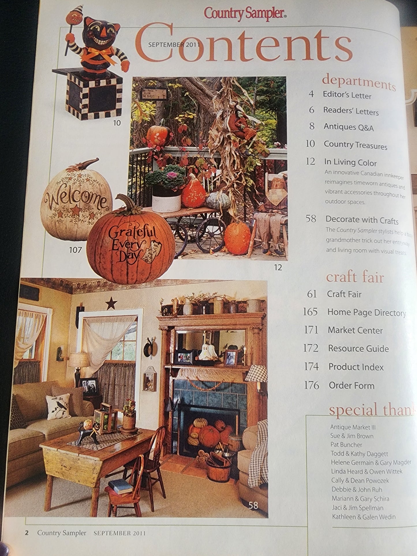 COUNTRY SAMPLER SEPTEMBER2011 Halloween inspired decorating Harvest of Fall idea