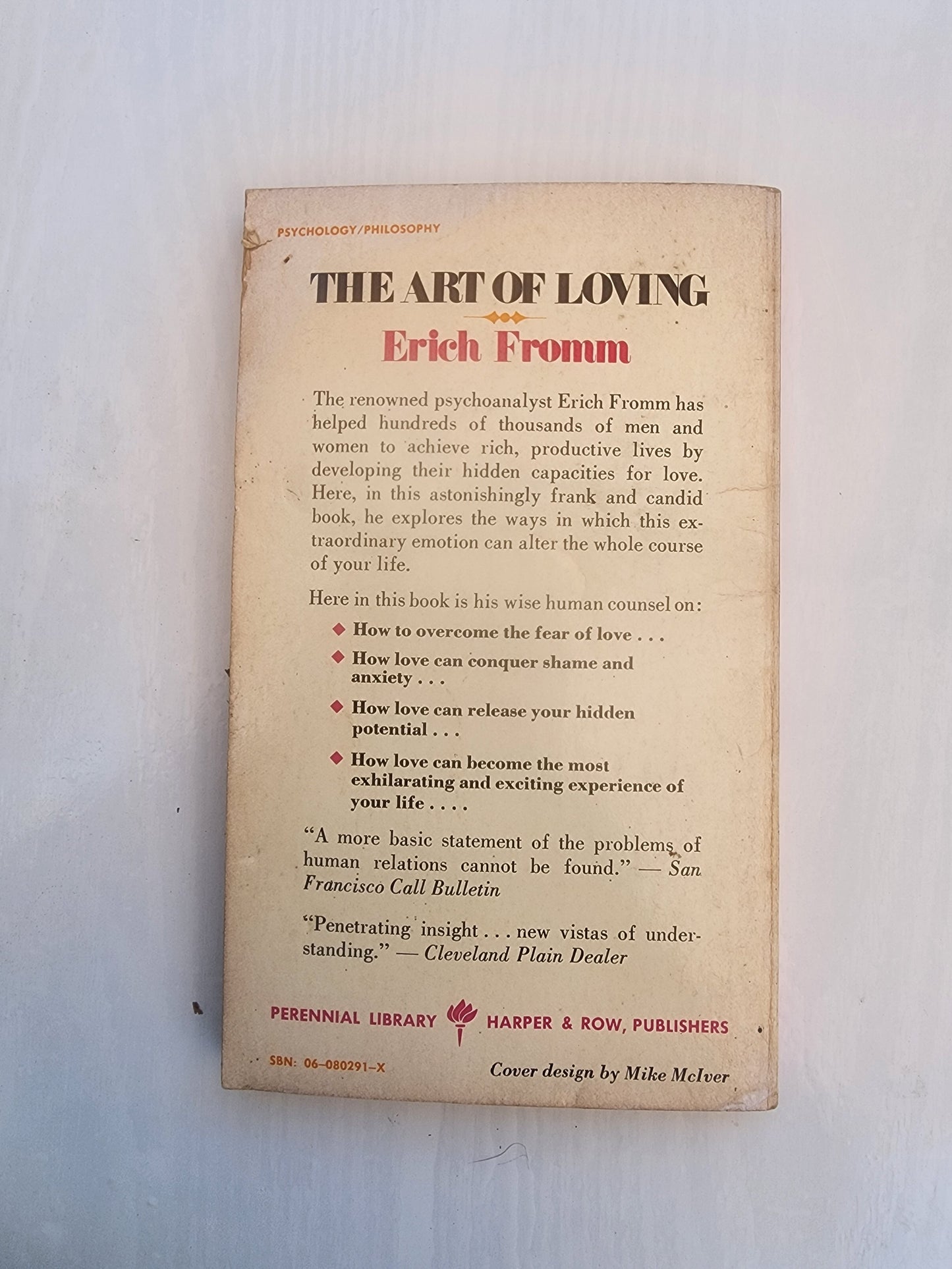 The Art of Loving Book Fromm Psychoanalysis Relationships Trade Paperback 1974