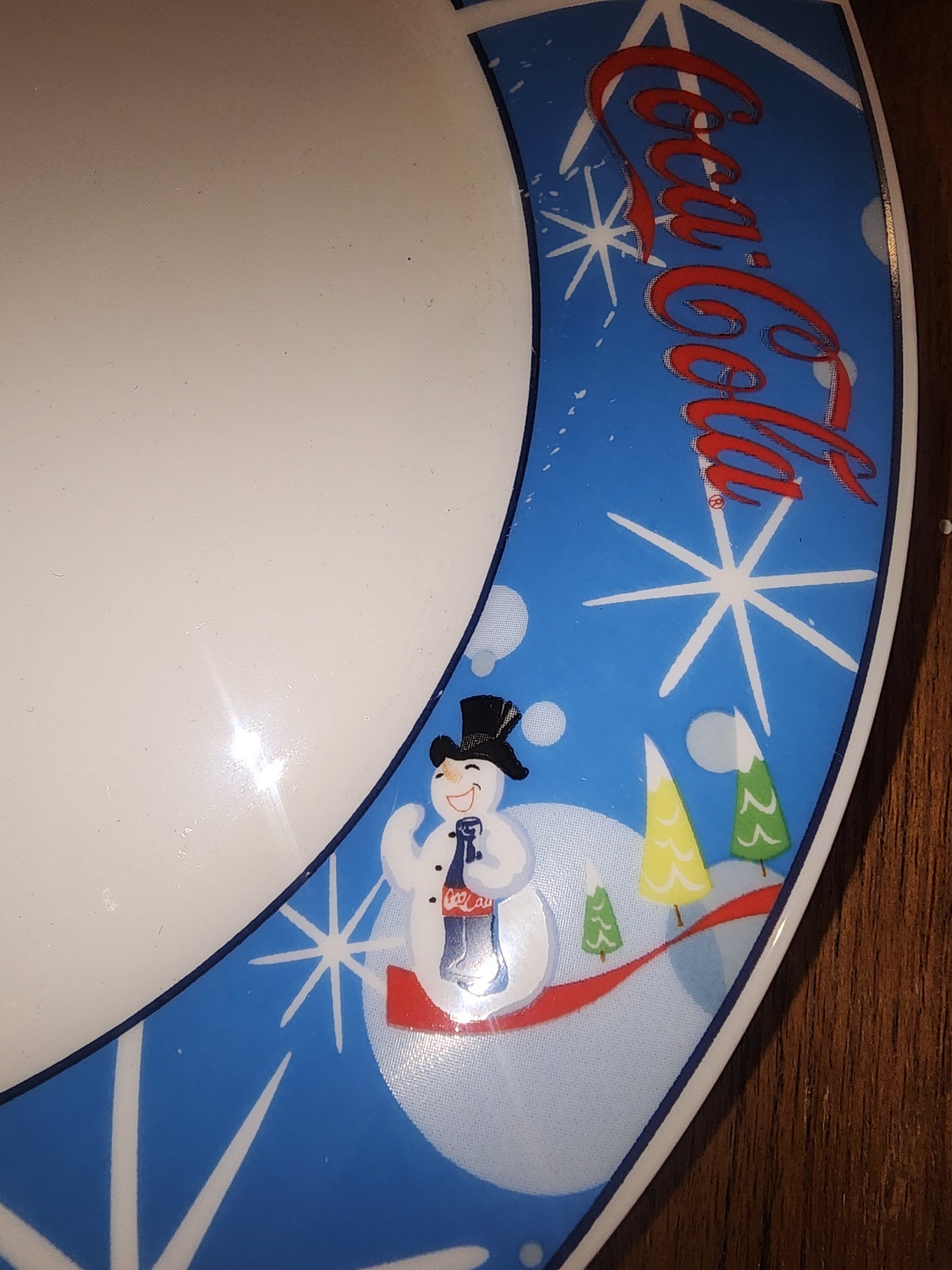 Coca Cola Snowman Replacement Vtg Dinner Plate Laughing Snowman 10.25"