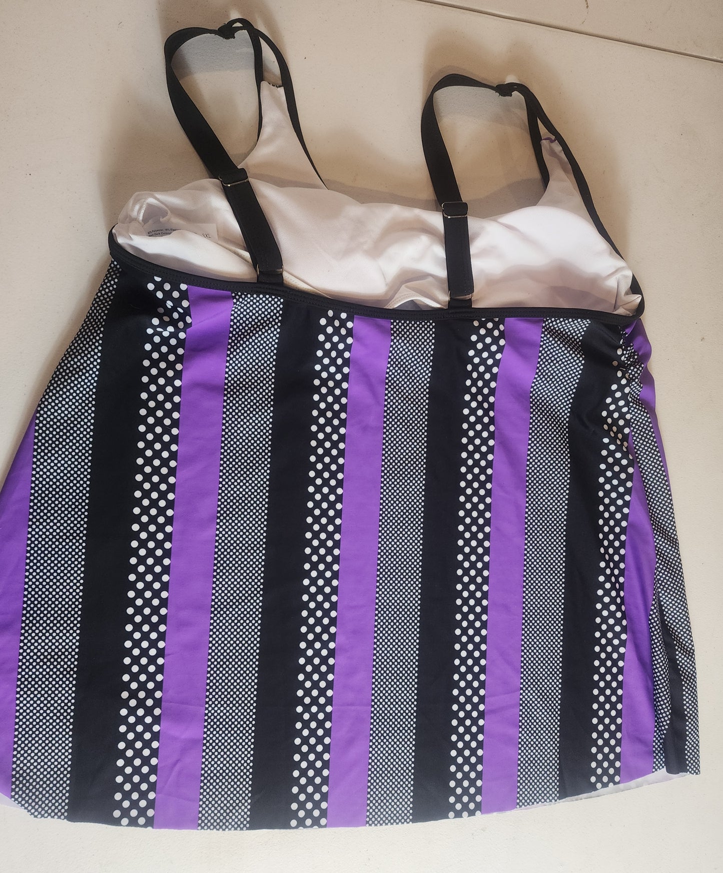 Women's Plus Size Swimsuit 18-20 Purple Black White