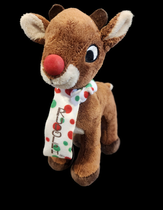 Rudolph the Red-Nosed Reindeer Polka Dot Scarf Plush Doll