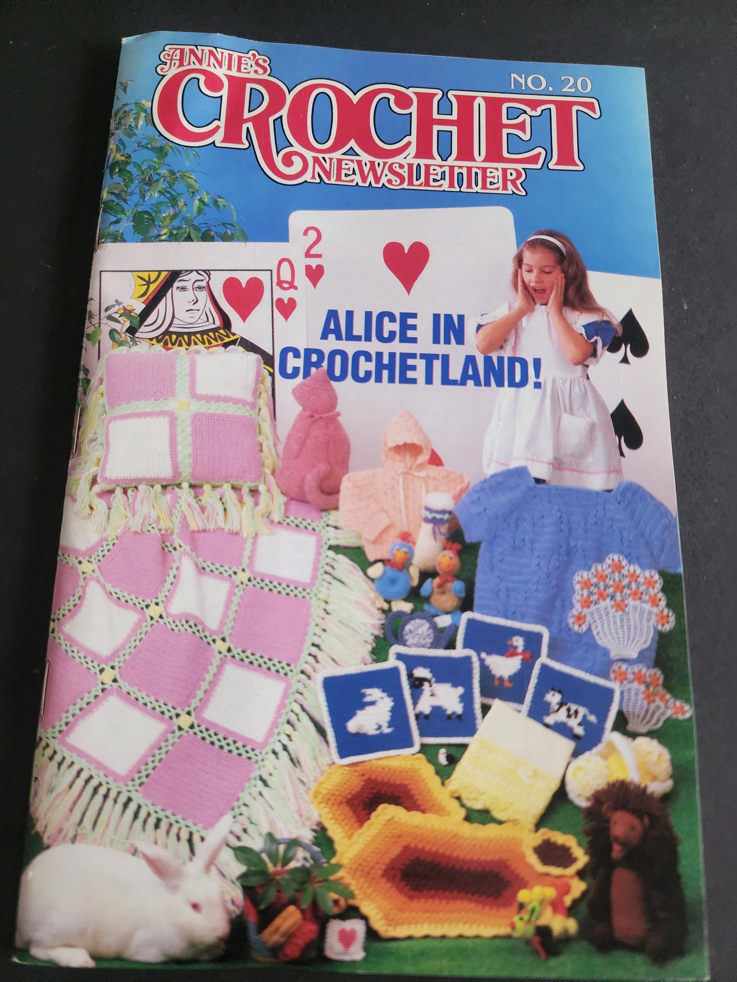 Annie's CROCHET Newsletter #20 1986 Alice in crochet land & #30 1987 Fun to Make Patterns.