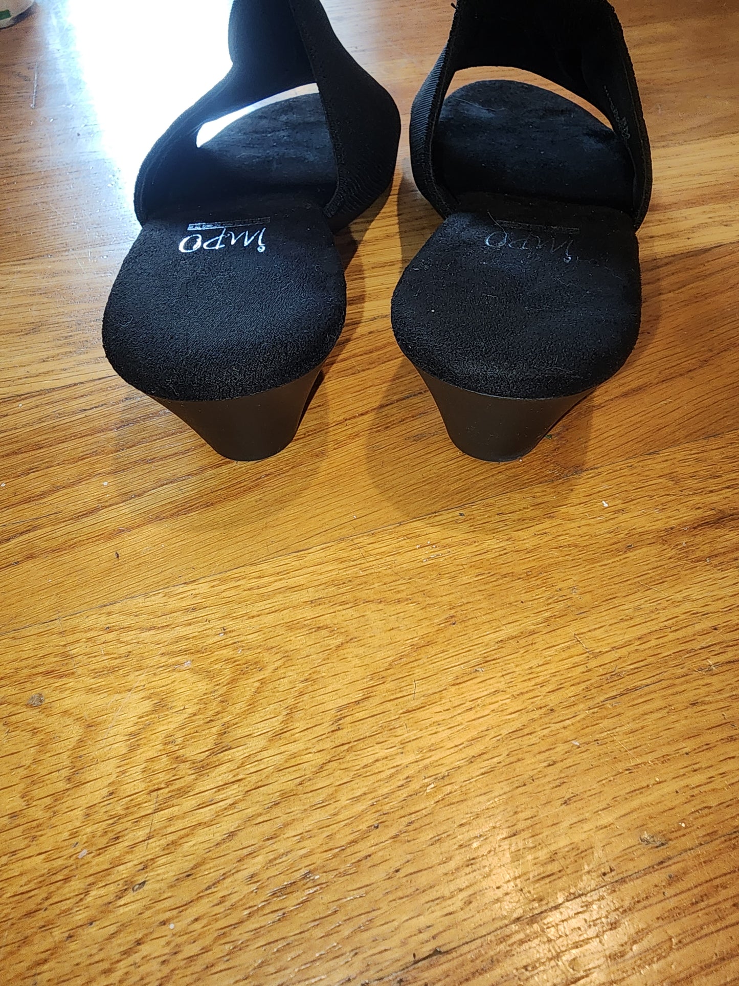 Black Impo Stretch Black Sandals Slip ons in very good condition