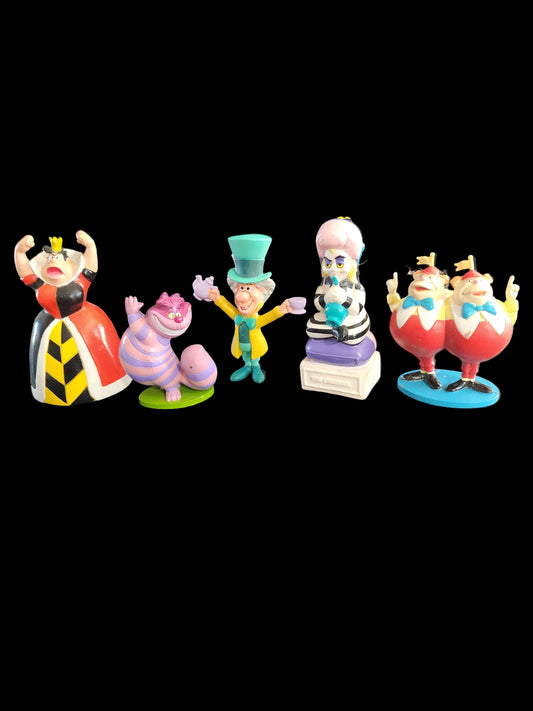 Disney Store Alice in Wonderland Pvc Figure Set of 5.