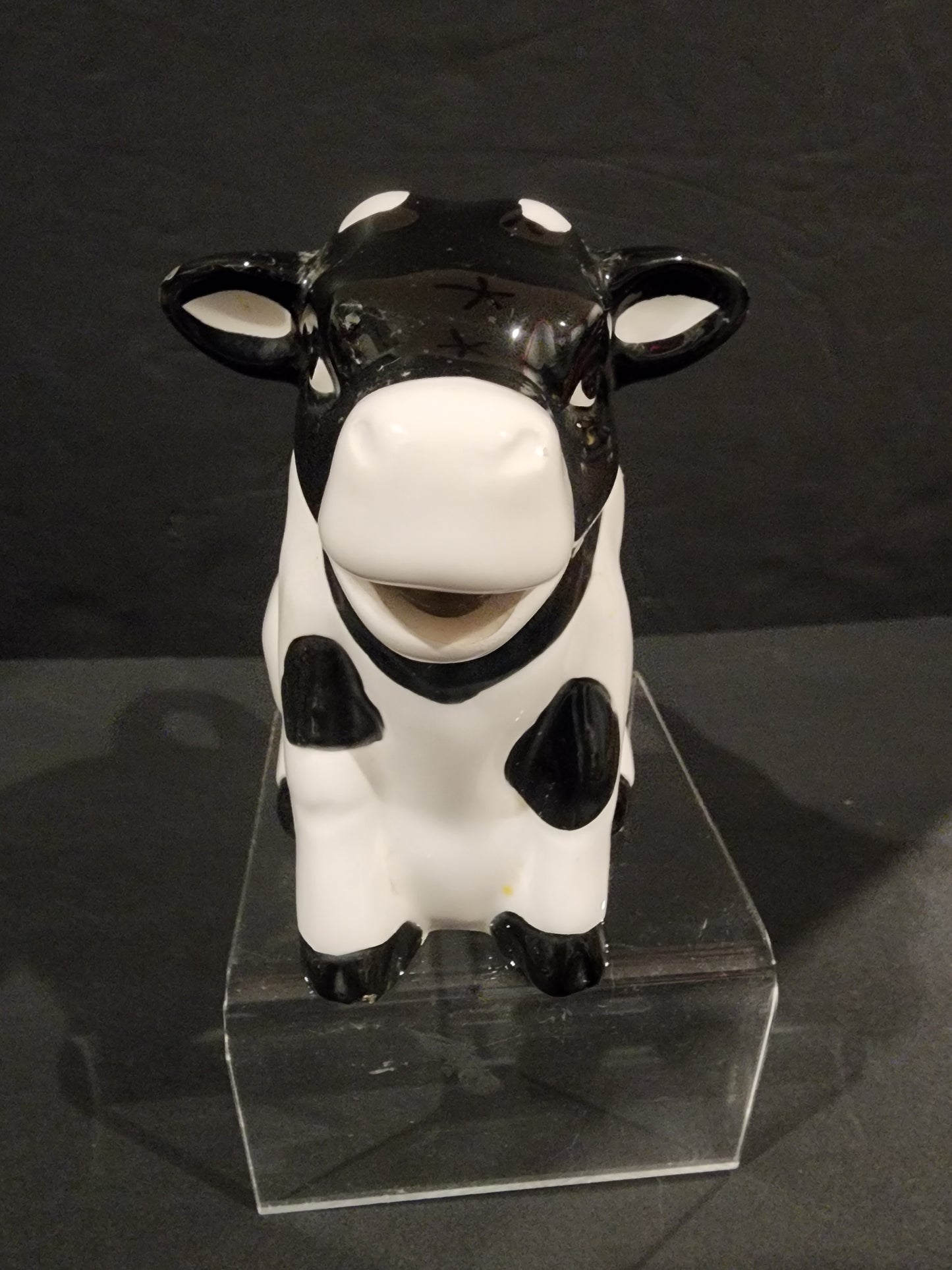 Vintage black & white  cow ceramic creamer pitcher Farmhouse