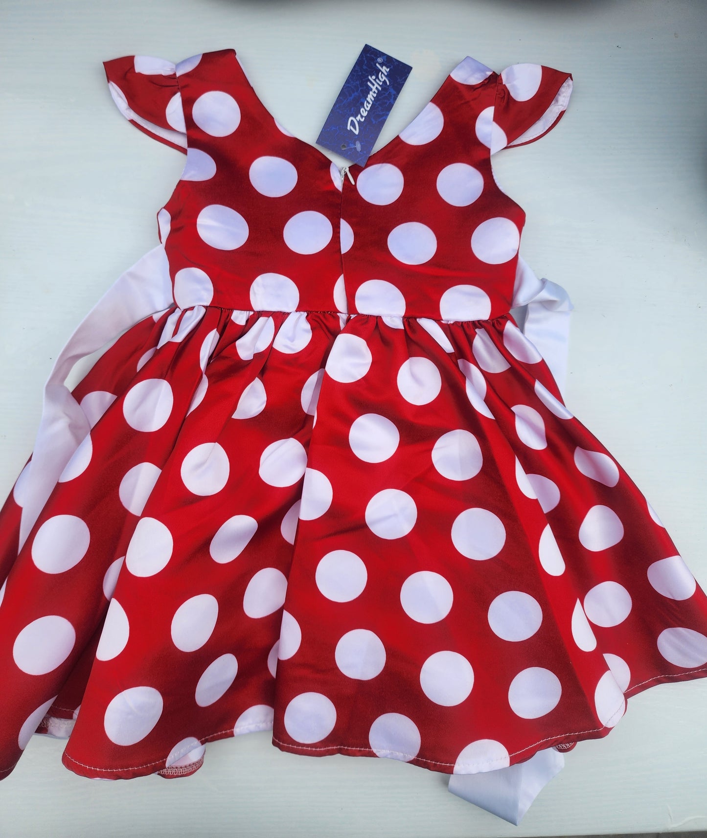 New Dream High Girls' Red & White Polka Dot Dress  Minnie Mouse Style size 2