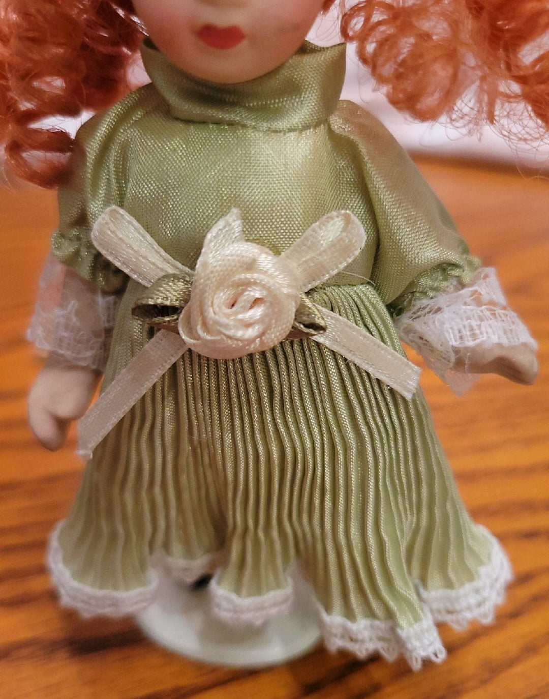 Miniature Victorian  Porcelain Doll  Red hair doll 5"