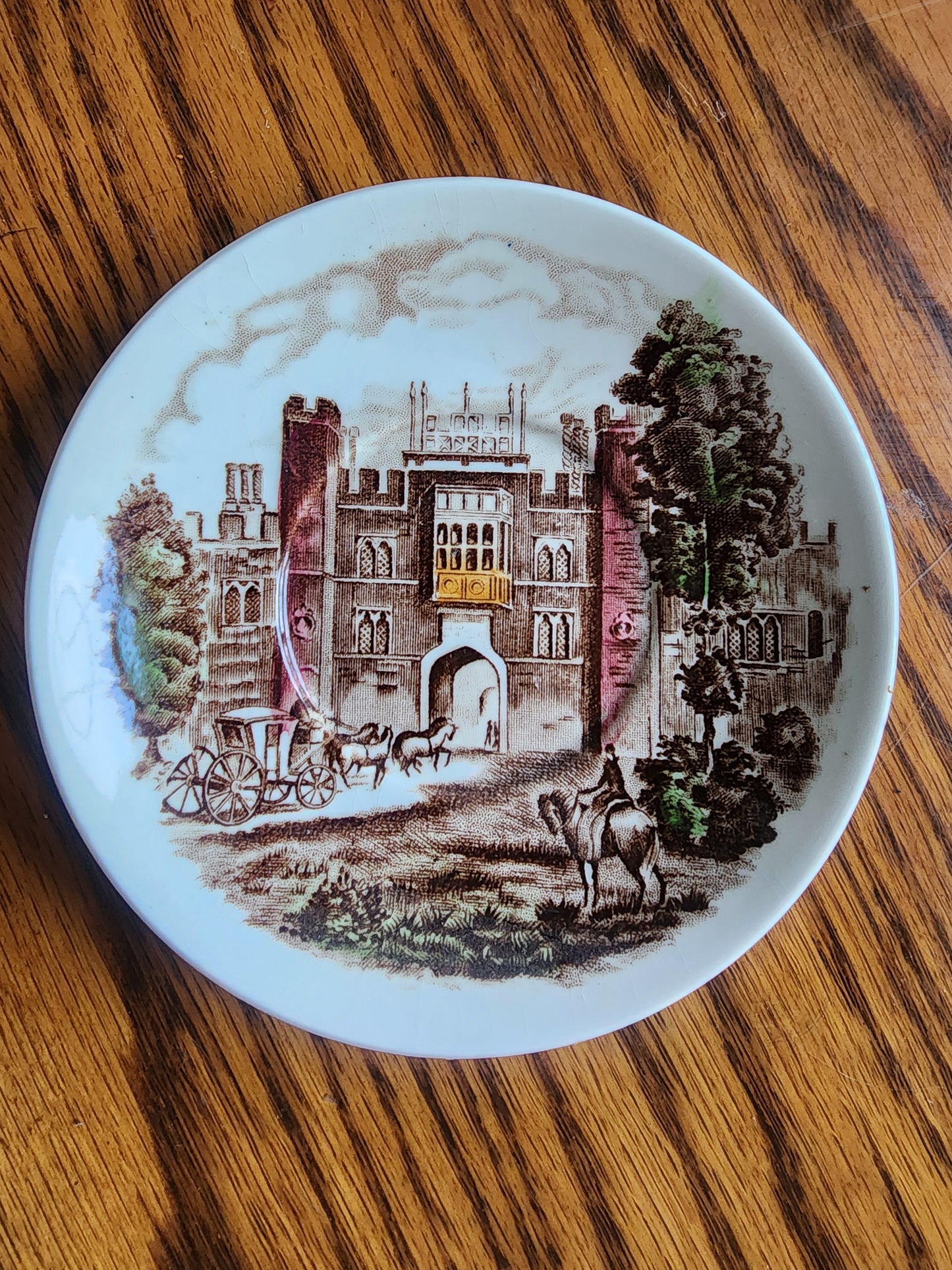 Vintage Brown Transferware Johnson Bros. Royal Homes Of Britain palace Saucer