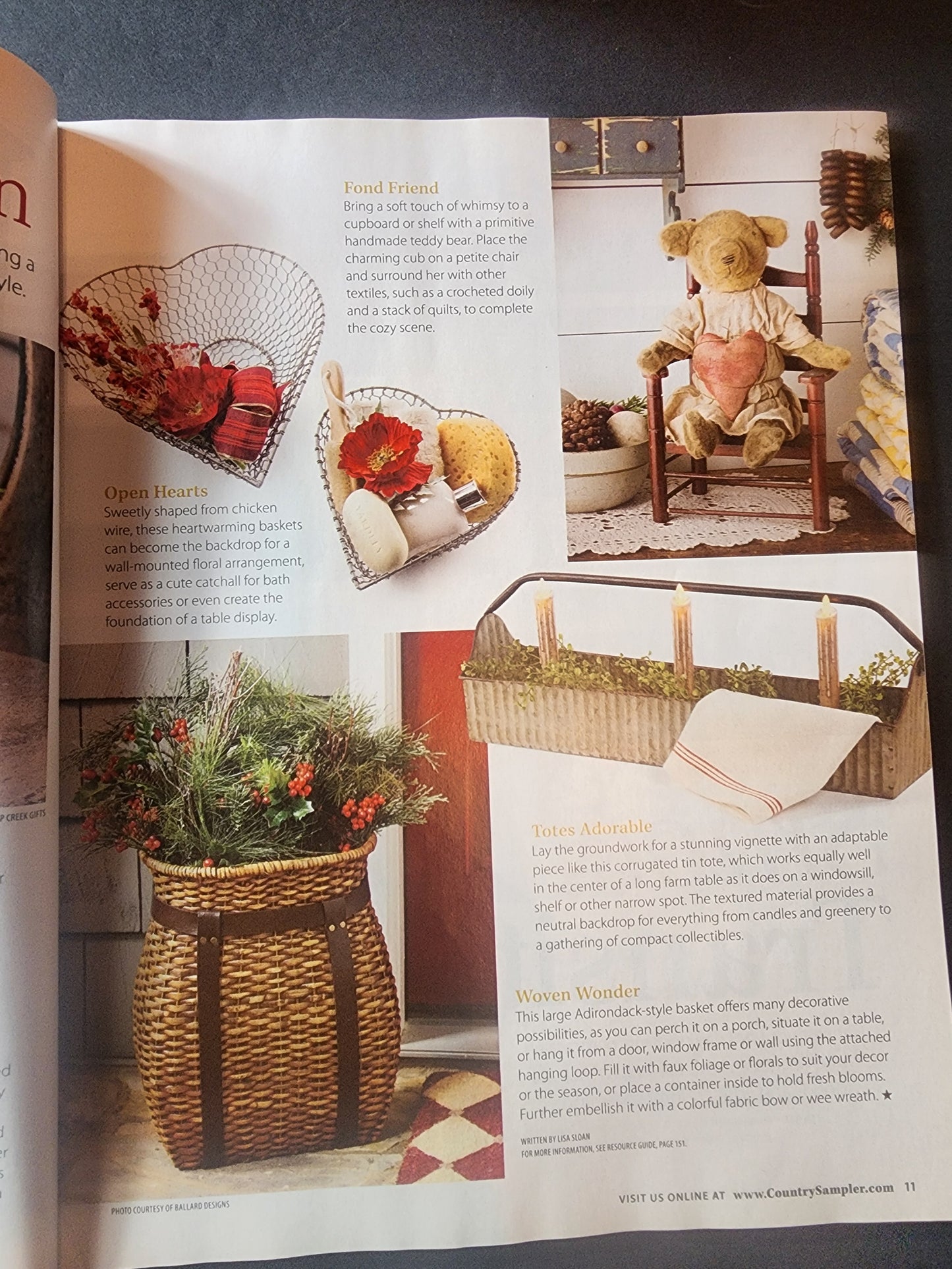 Country Sampler Jan 2019 Restful Retreats Create a Guest Suite, top 10 Collectibles