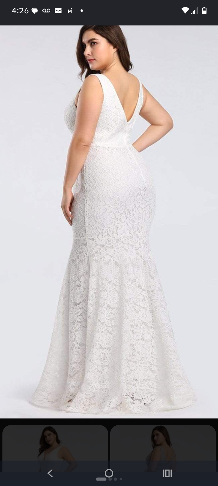 Elegant Floral Lace Wedding Dress Gown