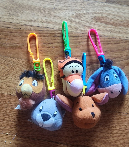 VTG Disney McDonalds Winnie The Pooh friends Plush Keychain Backpack Clip