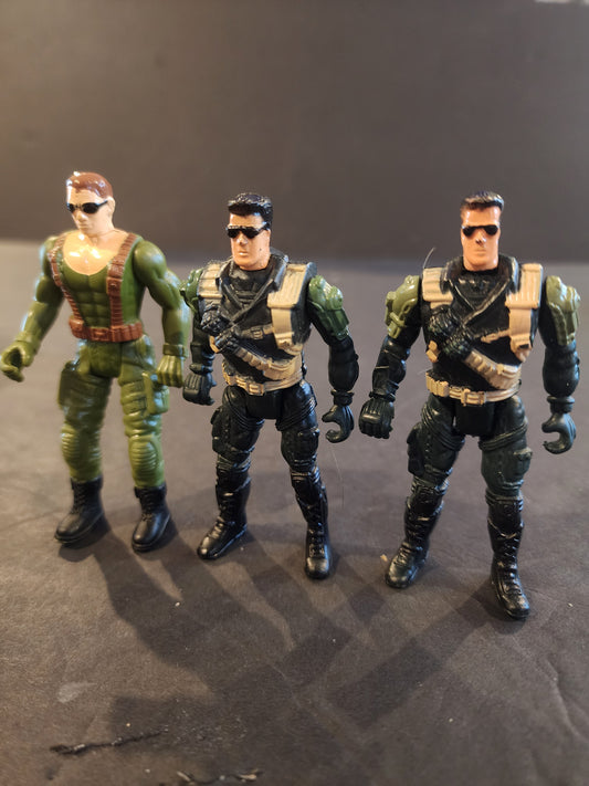 Vintage Chap Mei Soldier Force Action Figures - 3.75" Military Squad (Set of 3)