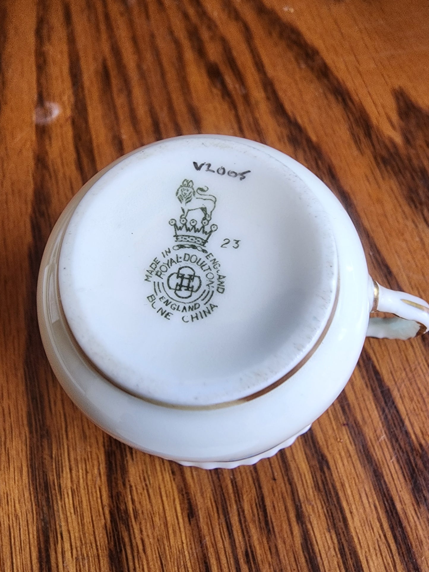 Vintage 1950 Royal Doulton Demitasse Cup & Saucer - Pattern V2005 - Turquoise &