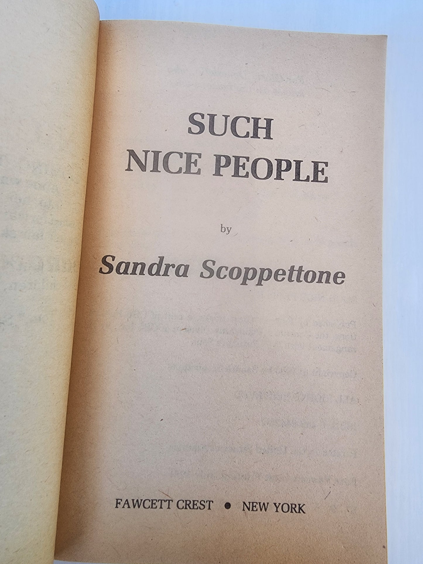 SUCH NICE PEOPLE Sandra Scoppettone Paperback Book 1981 Thriller Horror