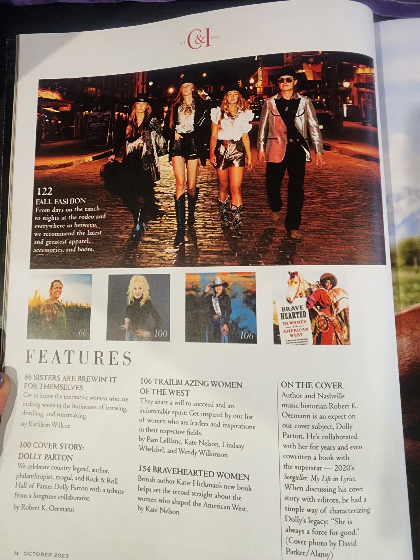 COWBOYS & INDIANS Magazine (October 2023) featuring DOLLY PARTON