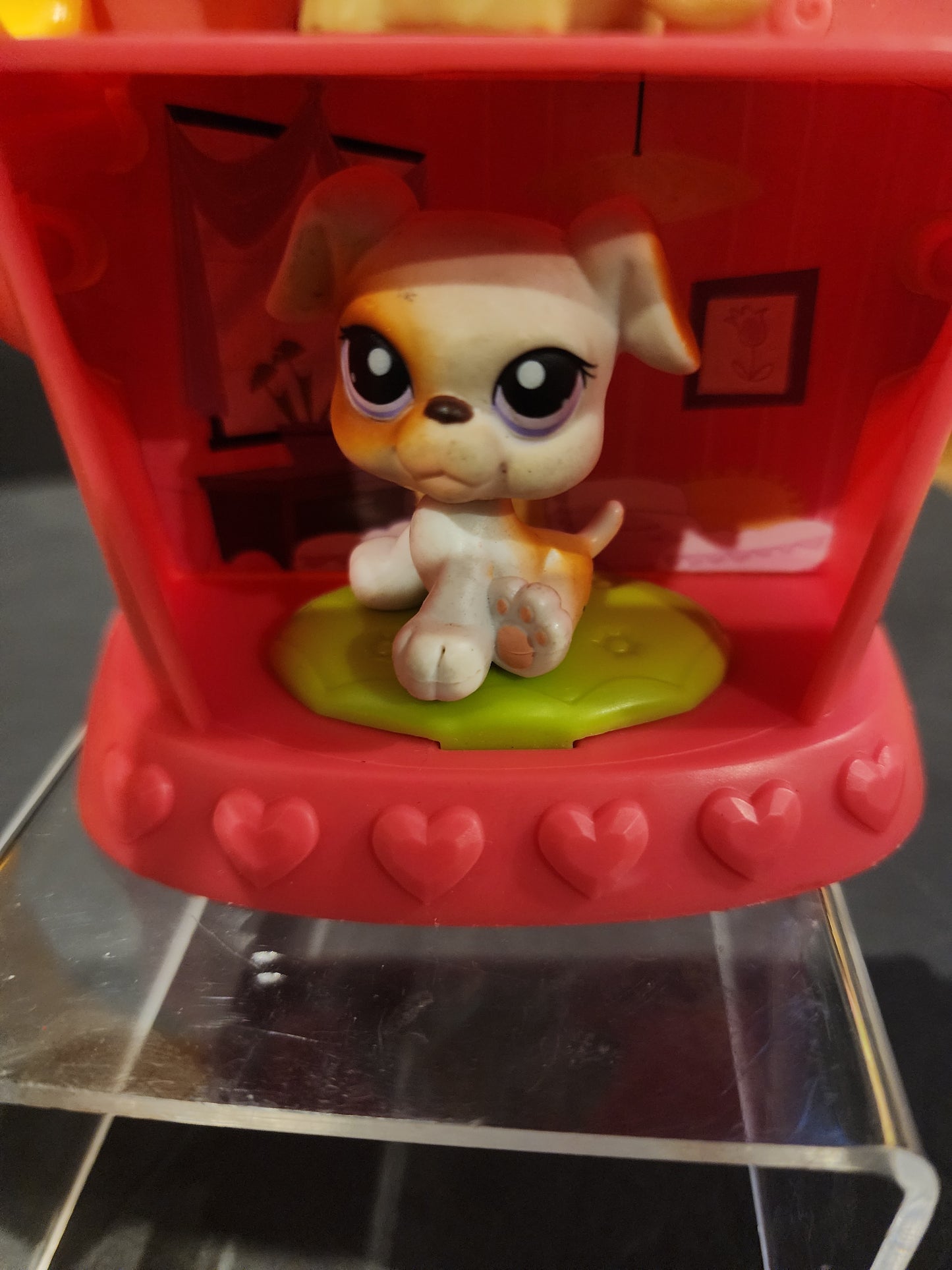 Littlest Pet Shop Hydrant Hangout playset and two dogs