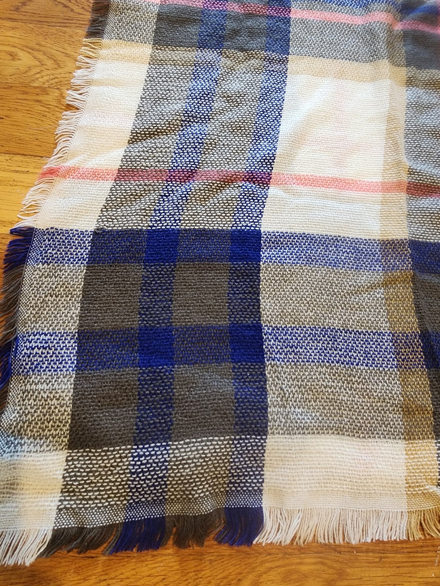 Versatile Throw scarf or shaw 54" x 54" Plaid very cozy