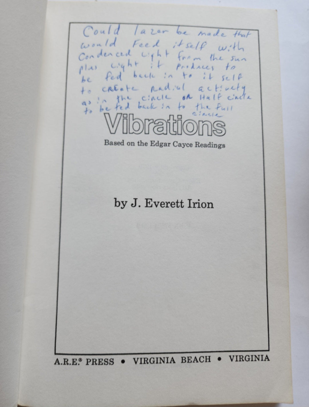 Vibrations by Everett Irion based on Edgar Cayce Readings