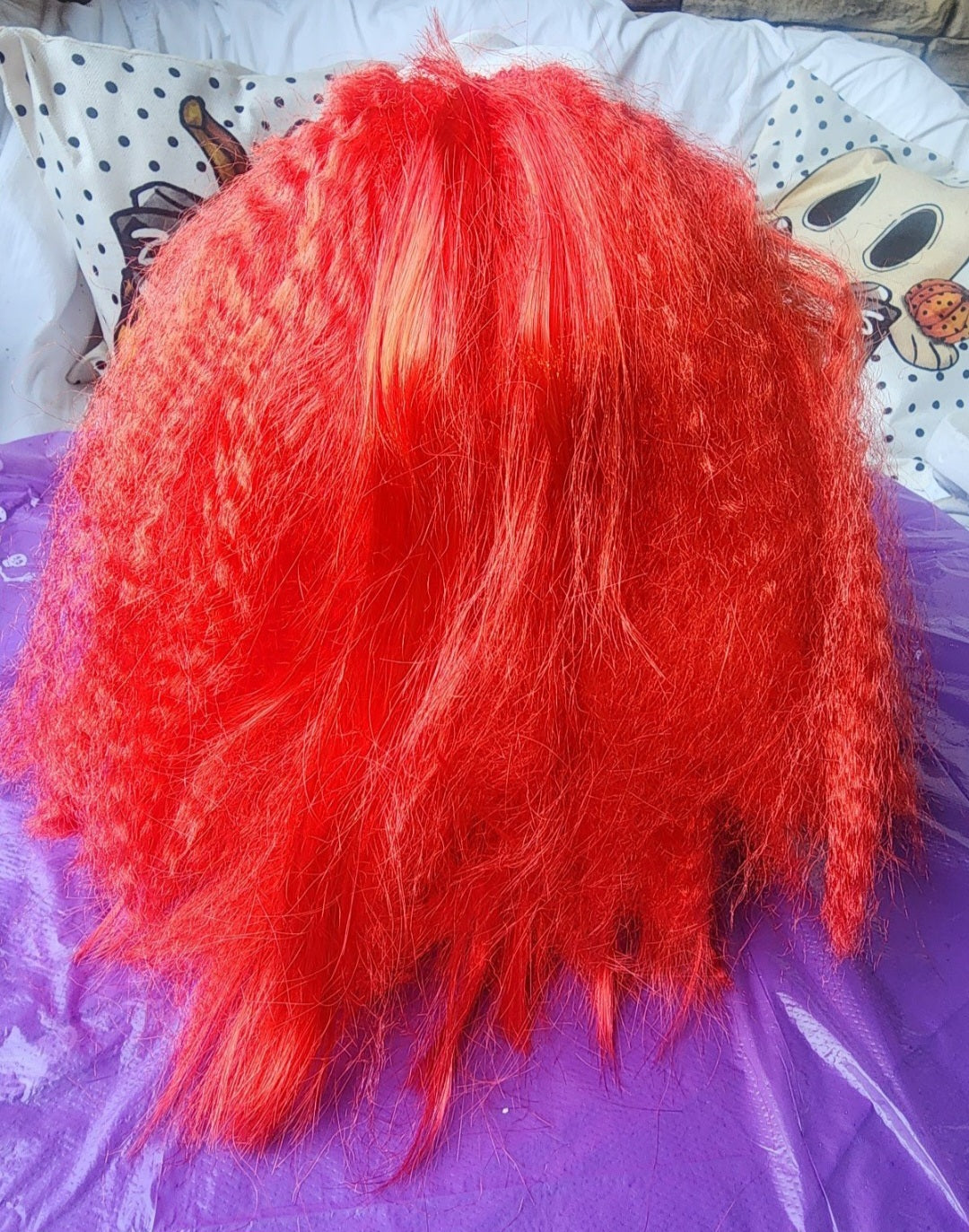 Scary Clown Mask Latex with Red Hair Costume Adult Horror IT Halloween vibe