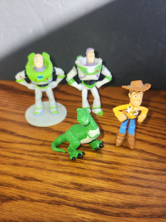 Toy Story lot of 4 cake topper Woody Buzz lightyear and Rex