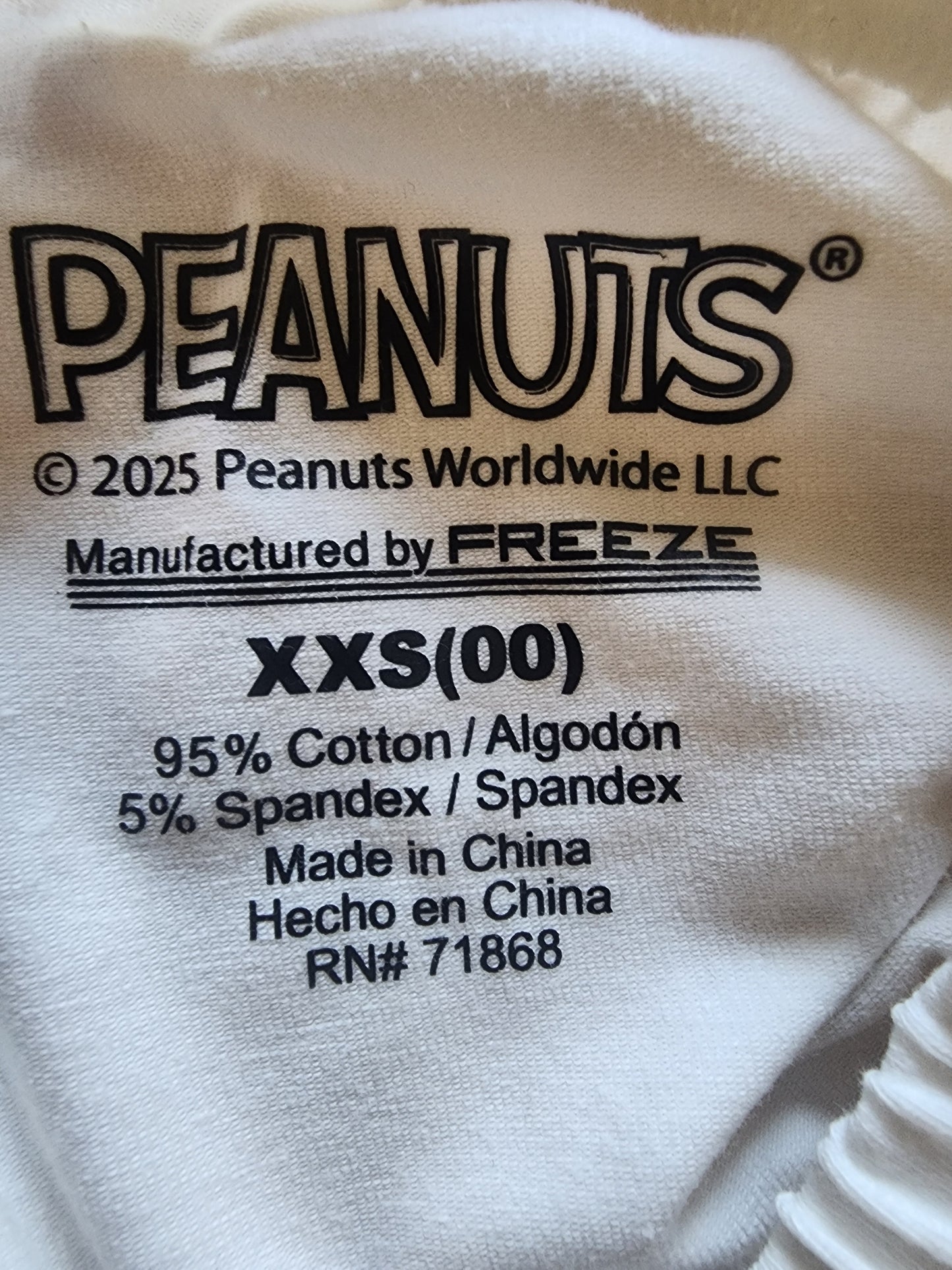 New Snoopy Peanuts off white shorts XXS 0