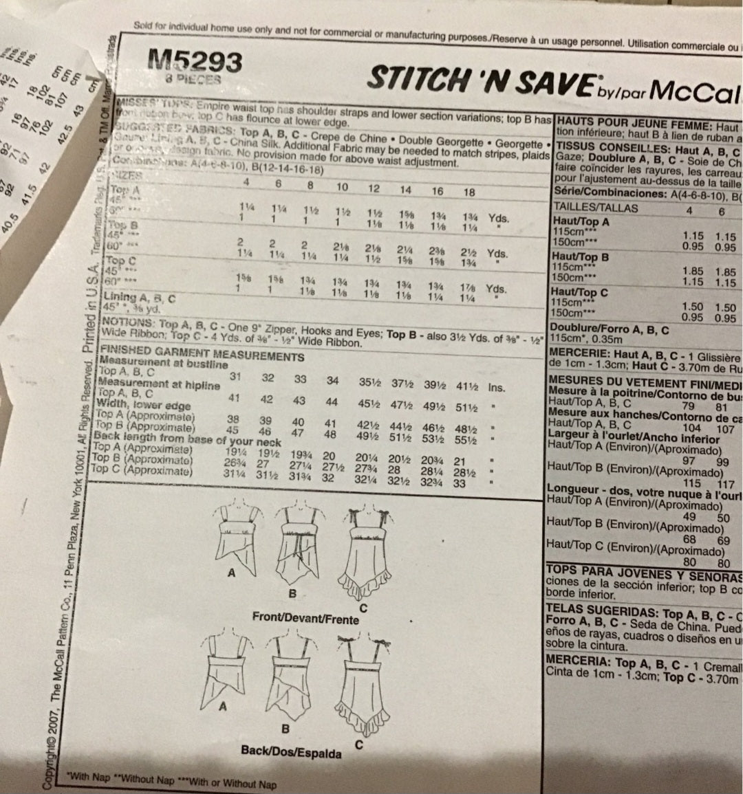 Easy Stitch & Save M5293 Pattern 4-10 whimsical shirt