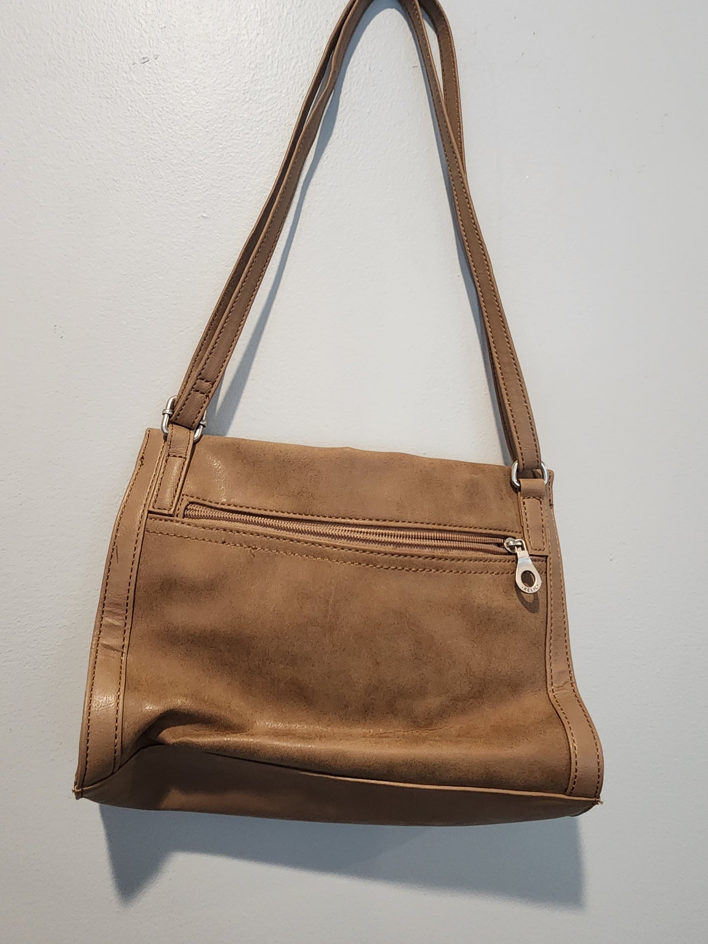 Relic Confetti Purse Shoulder Crossbody Bag 3 Zippers-Tassels Light Weight Brown