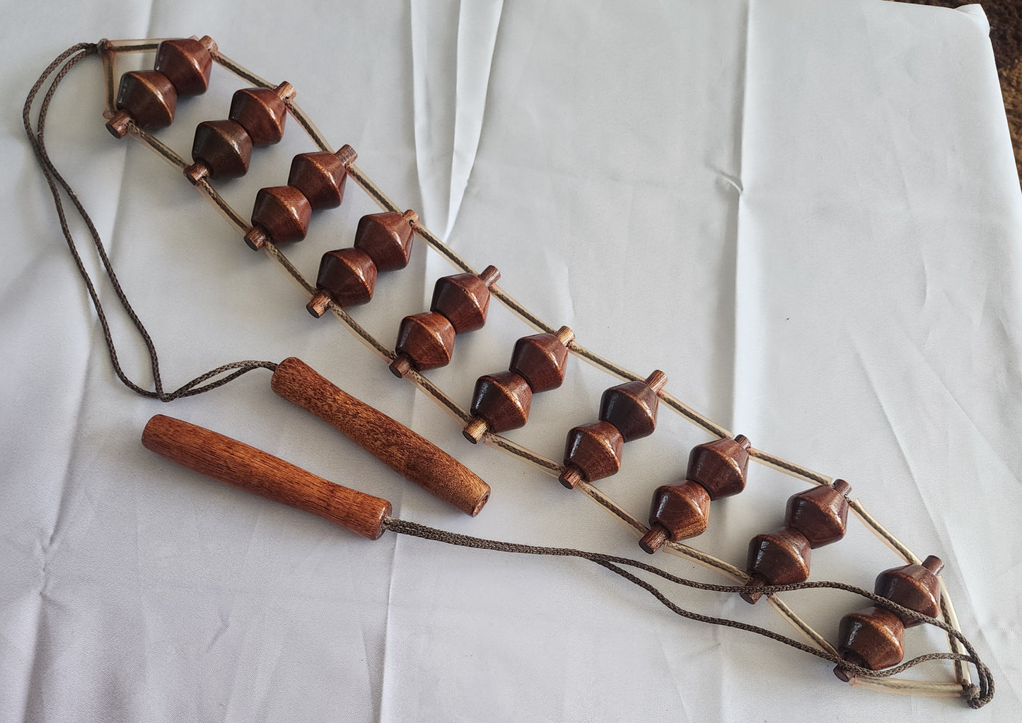 Vintage Manual Wooden Body Massager  1984 Pull Rolling Back