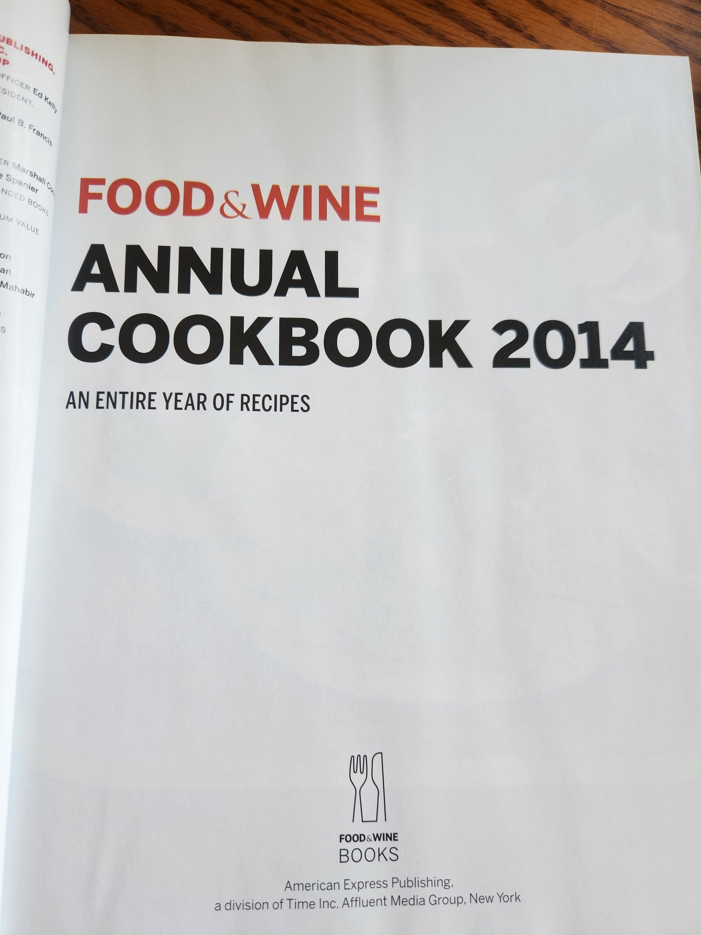 Cook Book - Food & Wine Annual Cookbook 2014 An Entire Year of Recipes Hardcover