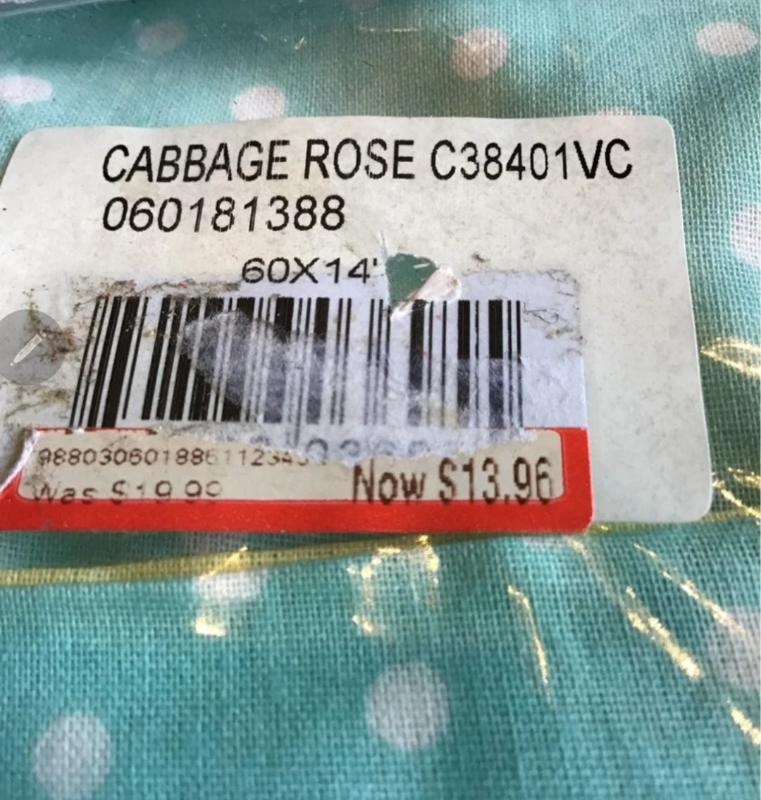 Cabbage Rose Shabby Chic Floral Striped Polka Dot Fabric Valance Curtain