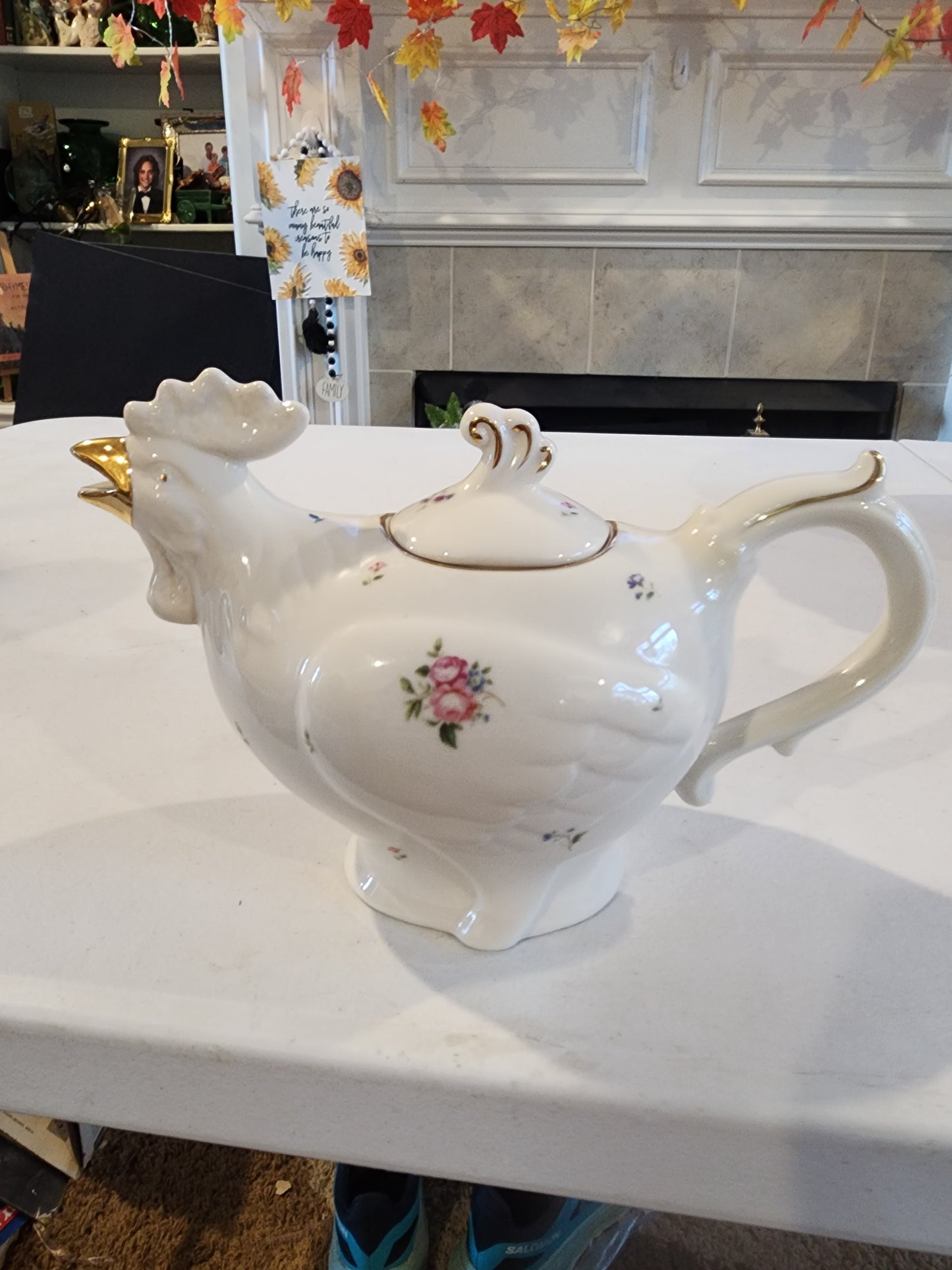 Grace's Teaware Fine Porcelain Chicken Rooster Tea Pot.,