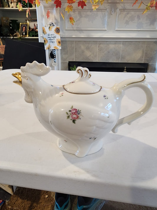 Grace's Teaware Fine Porcelain Chicken Rooster Tea Pot.,