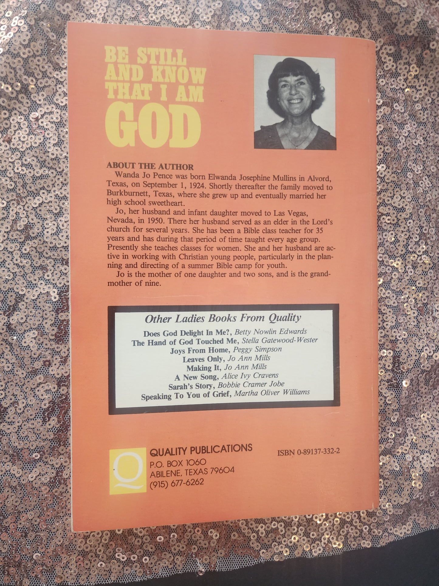 Be Still and Know That I Am God by Wanda Jo Pence (1987) Rare Christian Study pb