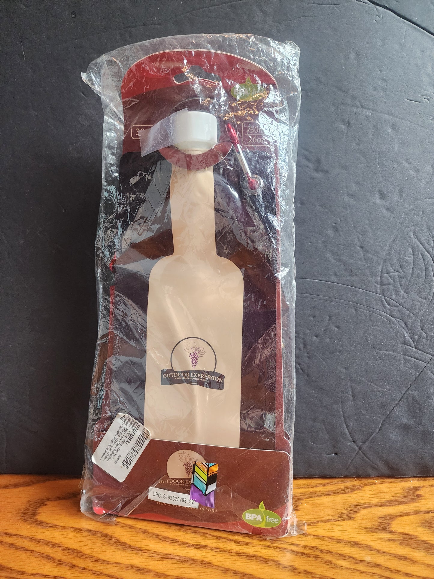 Outdoor Expression Foldable To Go Wine Bottles Holds Full Bottle 750ml or 26oz.  BPA free