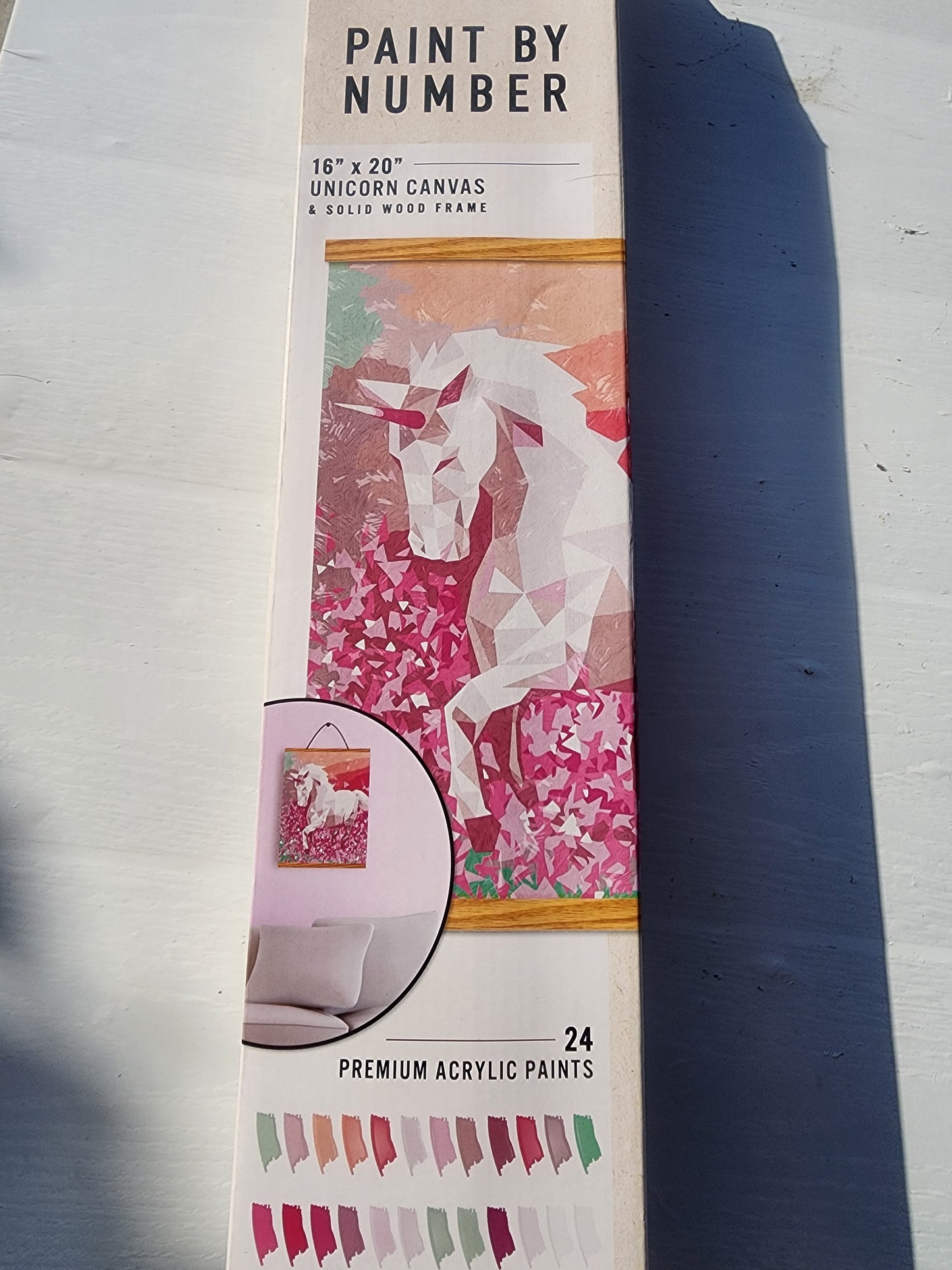 Unicorn Canvas - Paint by Number - 16 in. x 20 in. - Plus Solid Wood Frame - 8+