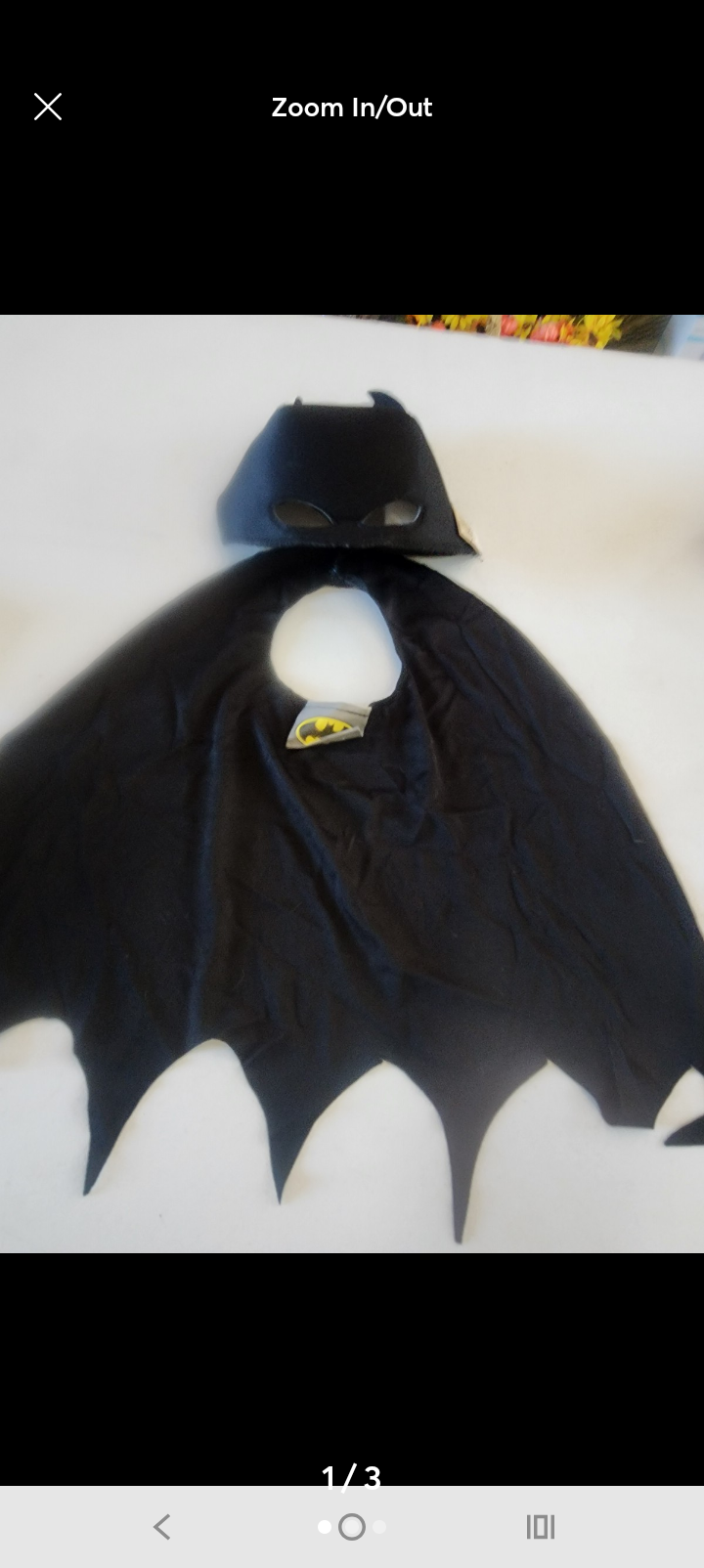Halloween Batman Soft Mask & Cape 3T-4T Costume
