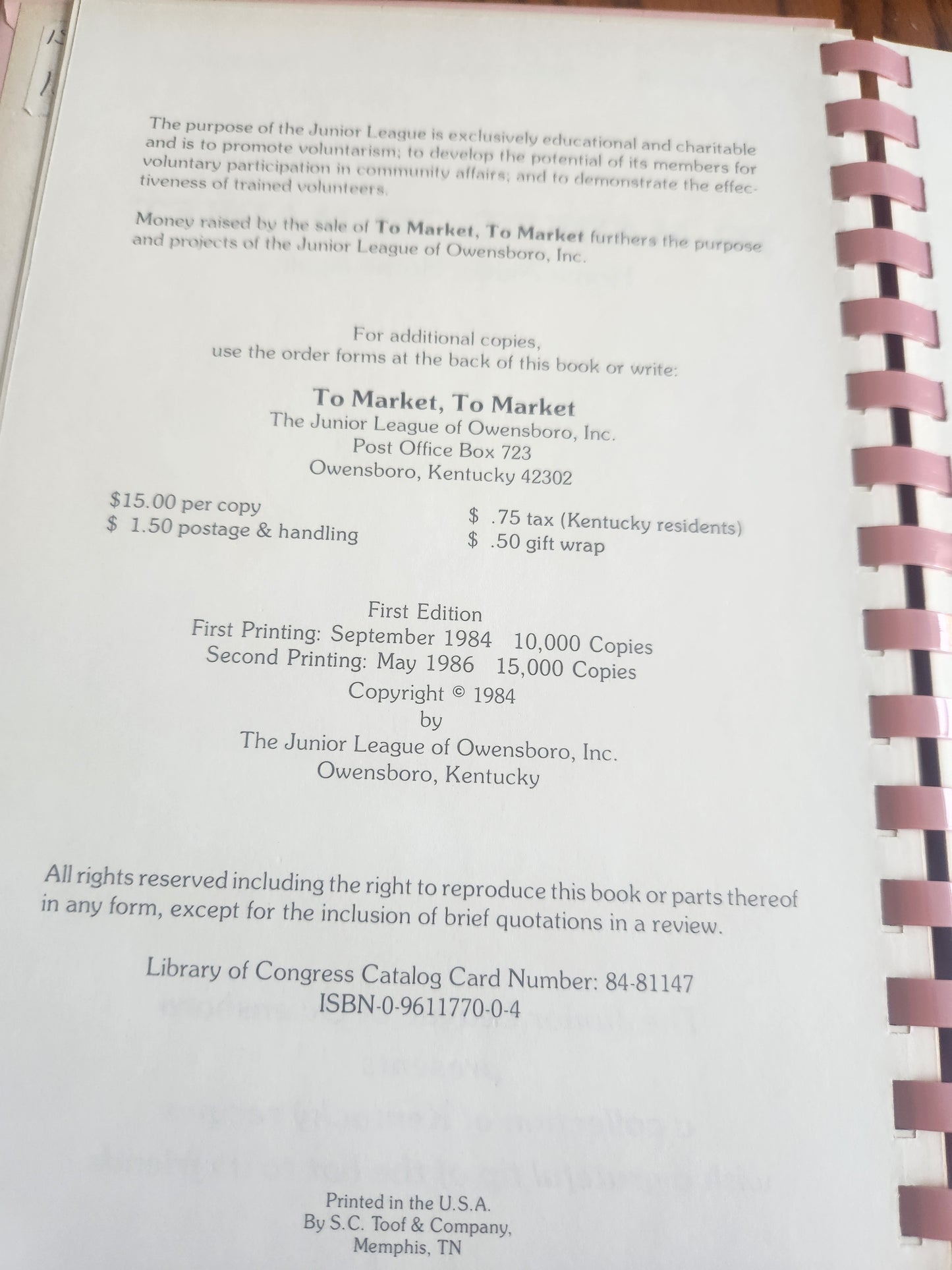 To Market, to Market: Home Again, Home Again Cookbook Junior League of Owensboro Kentucky