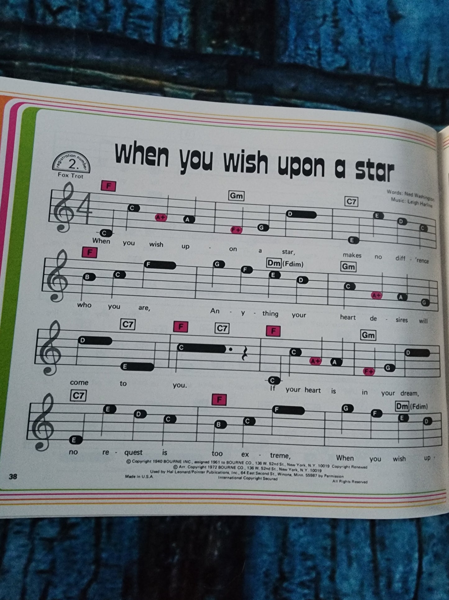 Kimball Instant Entertainer Library Blue Moods Organ Sheet Music Book 1972